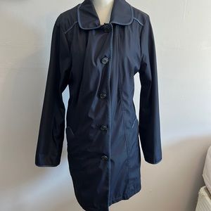 Dennis basso detachable fleece lined coat